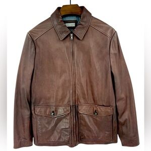 Bobby Jones Classic Lambskin Brown Leather Jacket SZ L